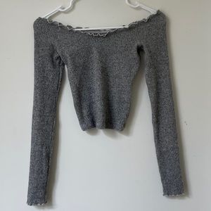 Off the shoulder long sleeve top